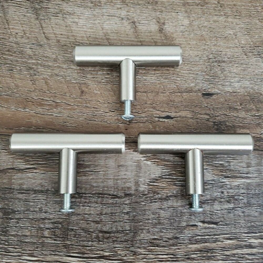 Brushed Nickel Kitchen Cabinet Pulls 2 3/8" Stainless Steel Drawer T Bar Handles